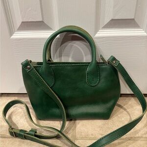 Stylish Green Mini Leather Bag-Raindrop Crossbody in Cowboy Mint PLG